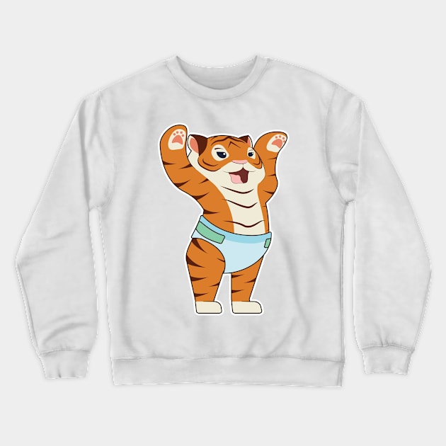 Baby Tiger with Underpants Crewneck Sweatshirt by Markus Schnabel